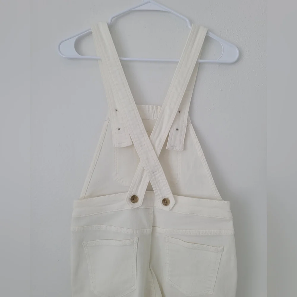 Pilcro and the Letterpress By Anthropologie Off White Jeans Overalls Size 26